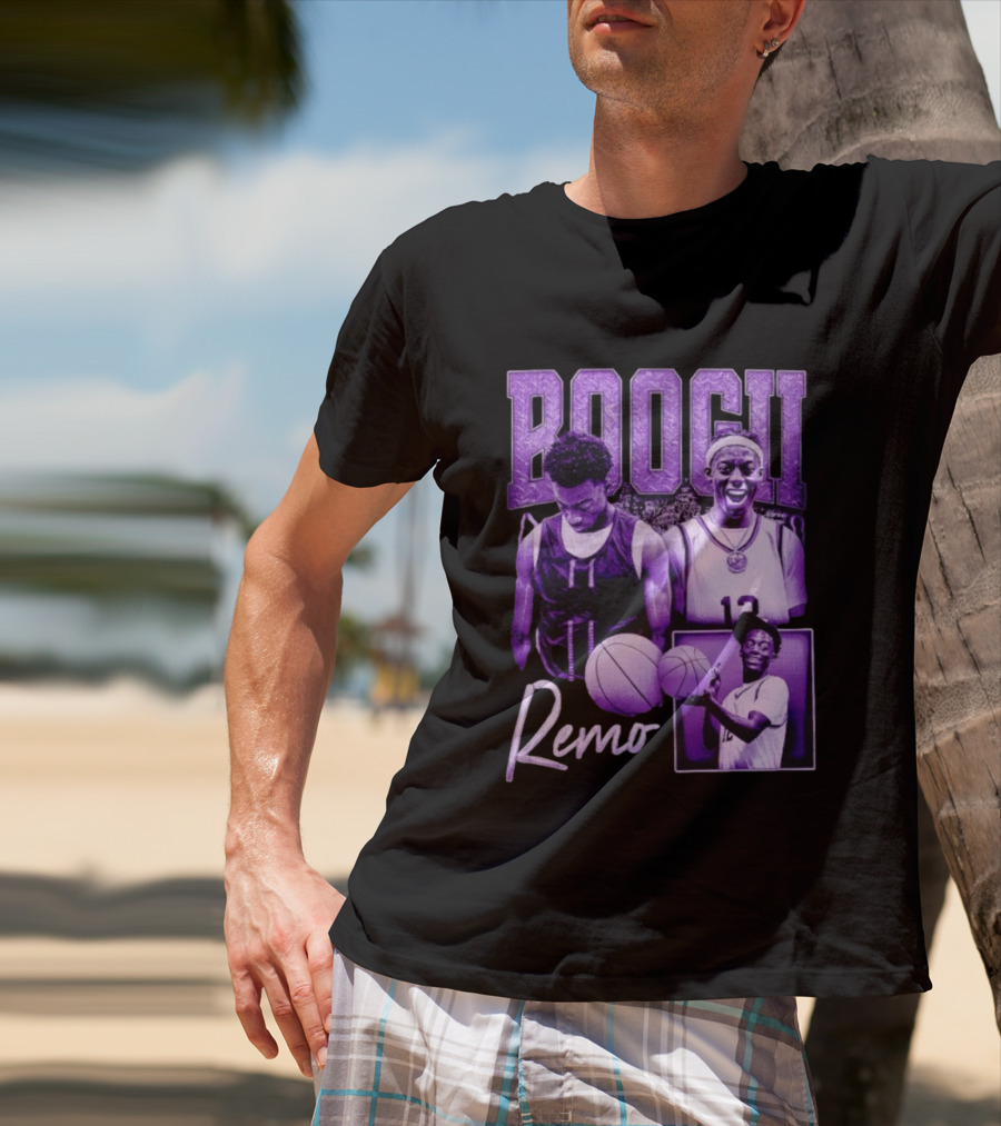Boogii Remo 12 Basketball Player Retro Style Purple Aesthetic T-Shirt