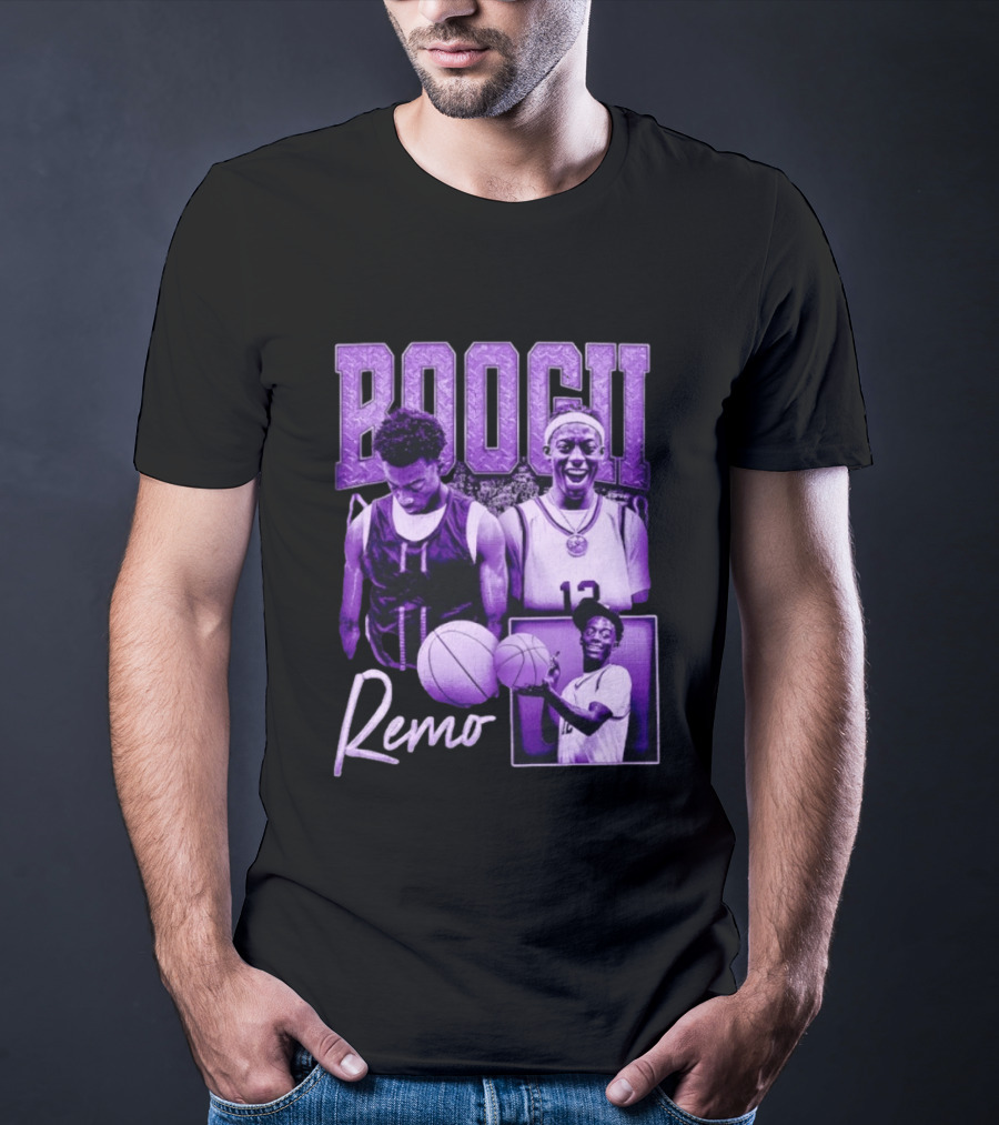 Boogii Remo 12 Basketball Player Retro Style Purple Aesthetic T-Shirt