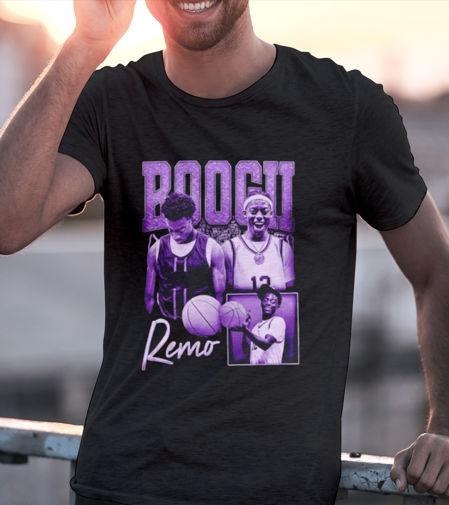 Boogii Remo 12 Basketball Player Retro Style Purple Aesthetic T-Shirt