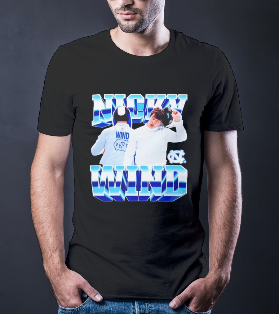 Nicky Wind North Carolina Fencing UNC Tar Heels T-Shirt