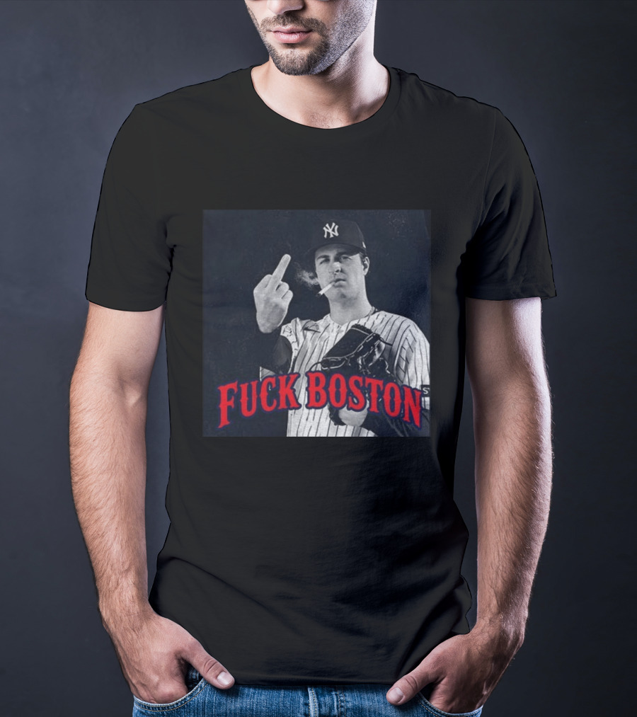 Cam Schlittler The Fuck Yankees Fuck Boston Meme Yankees Player Middle Finger Yankee Cap T-Shirt