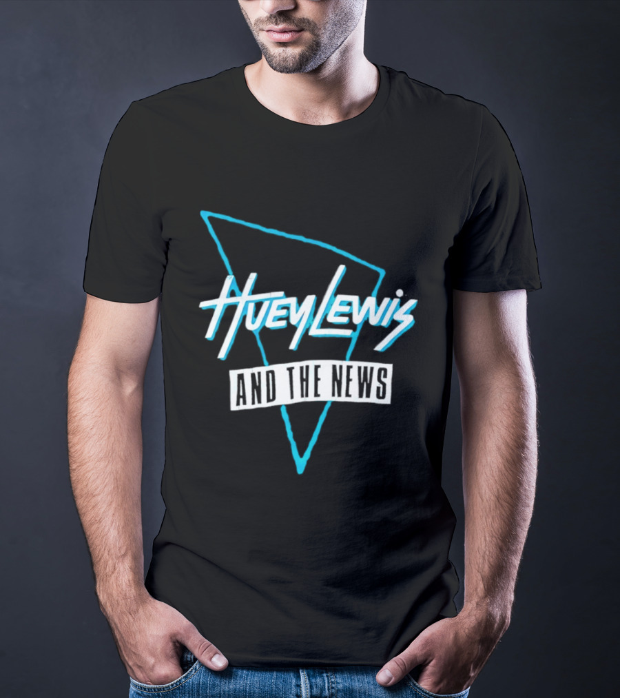 Huey Lewis And The News Retro Logo Triangular T-Shirt