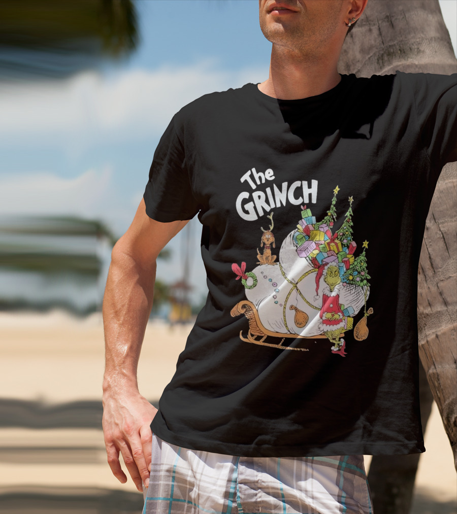 The Grinch Christmas Sleigh With Max And Presents T-Shirt