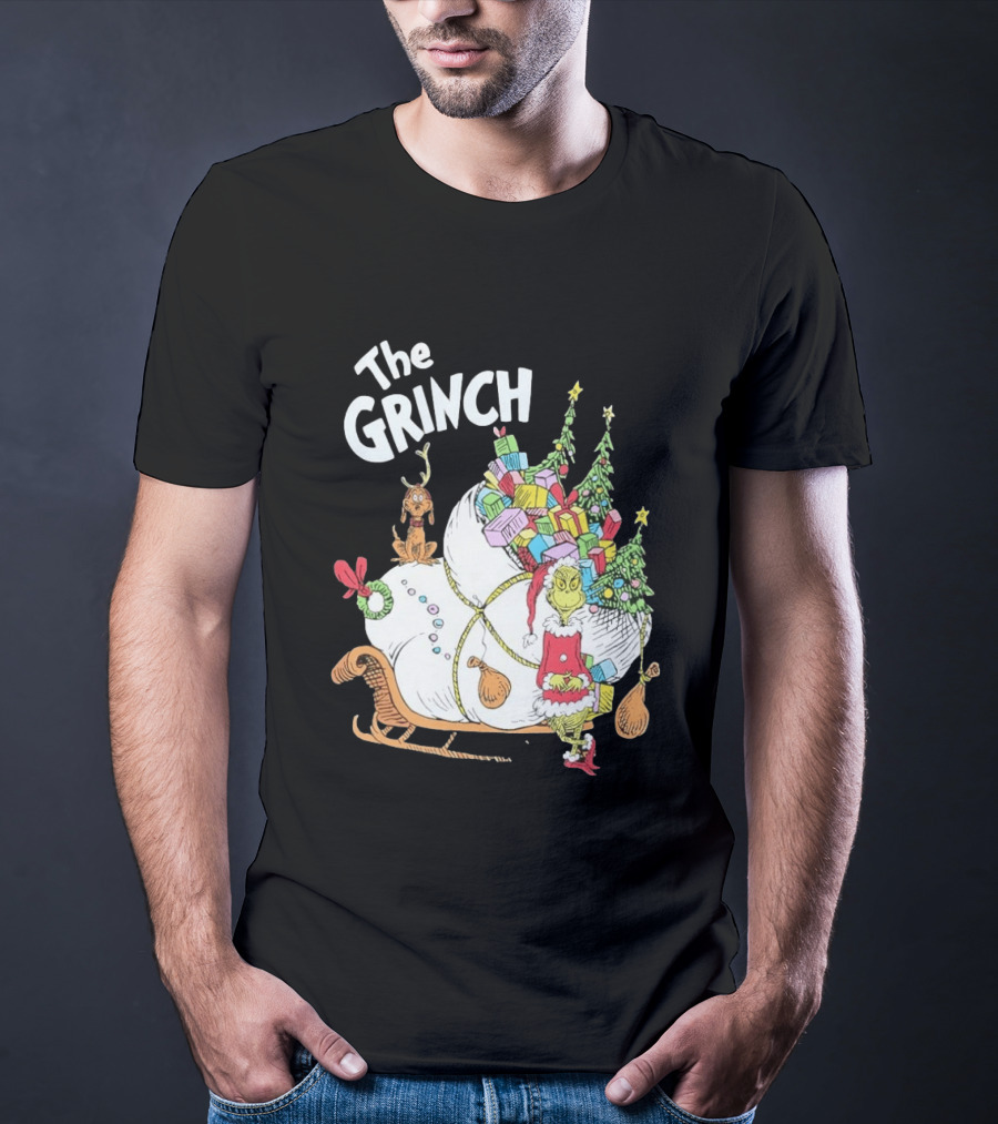 The Grinch Christmas Sleigh With Max And Presents T-Shirt