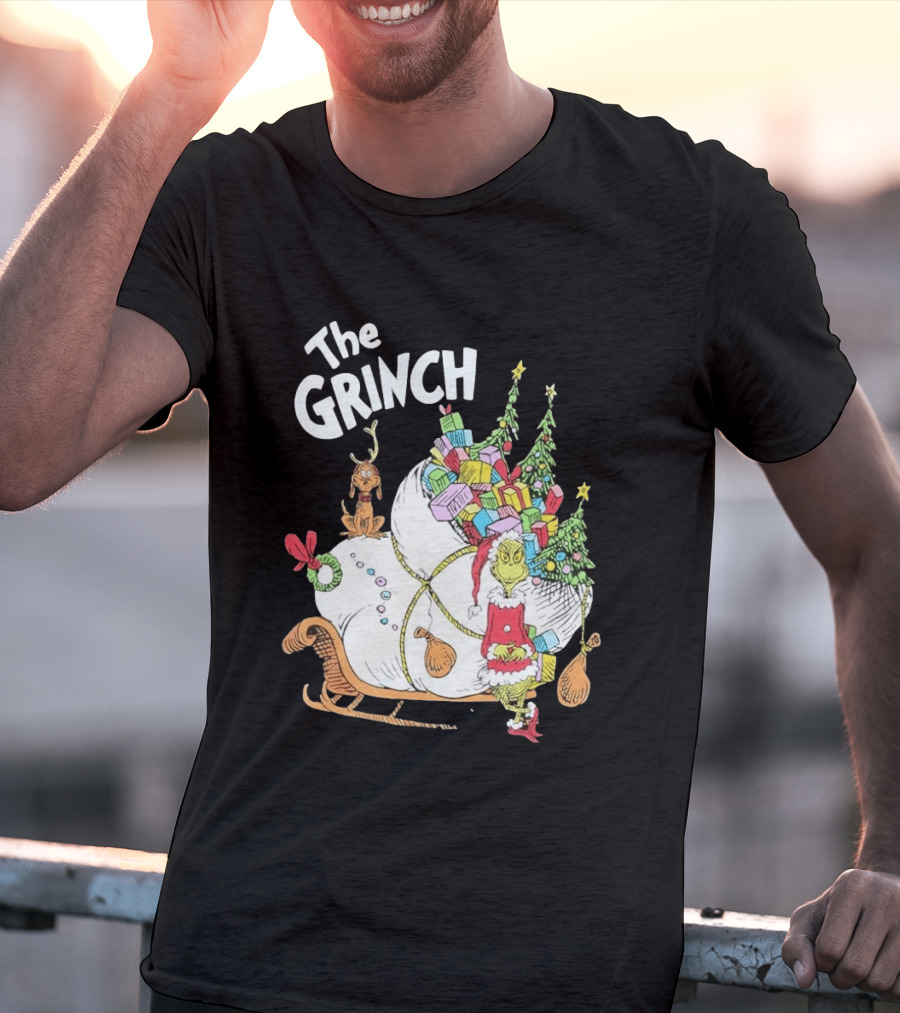 The Grinch Christmas Sleigh With Max And Presents T-Shirt