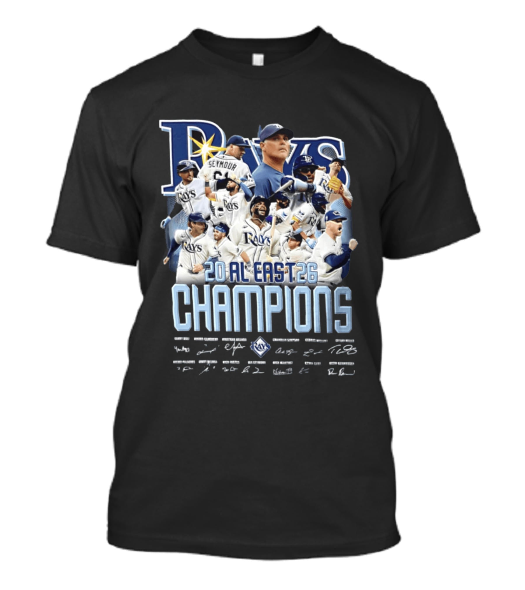 Rays 20 AL East Champions Featuring Seymour Diaz Caminero Aranda Simpson T-Shirt