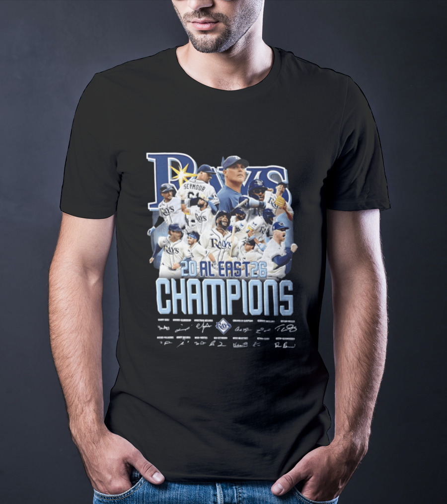 Rays 20 AL East Champions Featuring Seymour Diaz Caminero Aranda Simpson T-Shirt