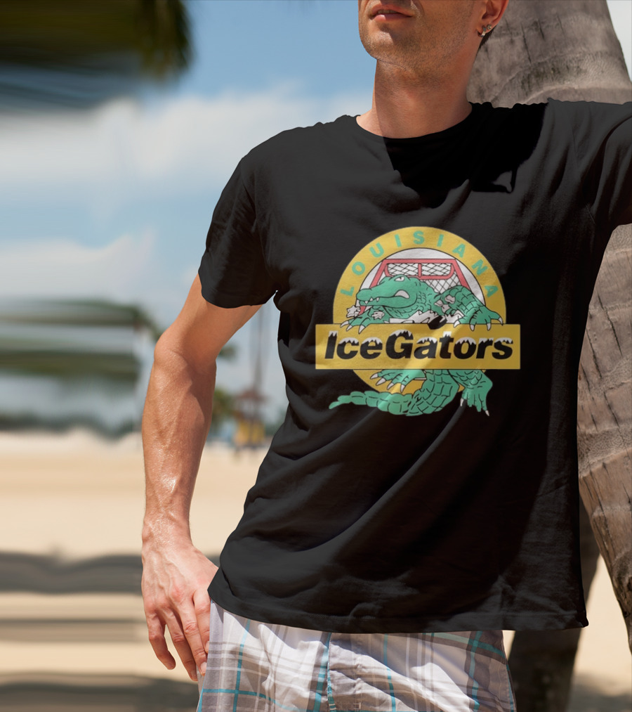 Louisiana IceGators Hockey Team Alligator And Net T-Shirt