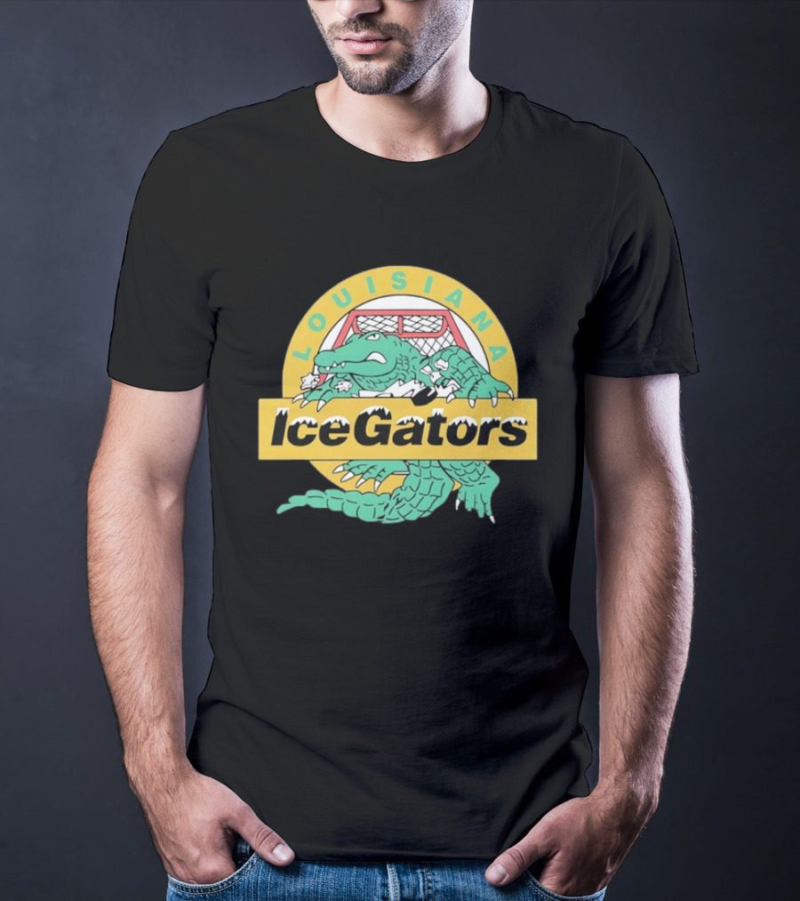 Louisiana IceGators Hockey Team Alligator And Net T-Shirt
