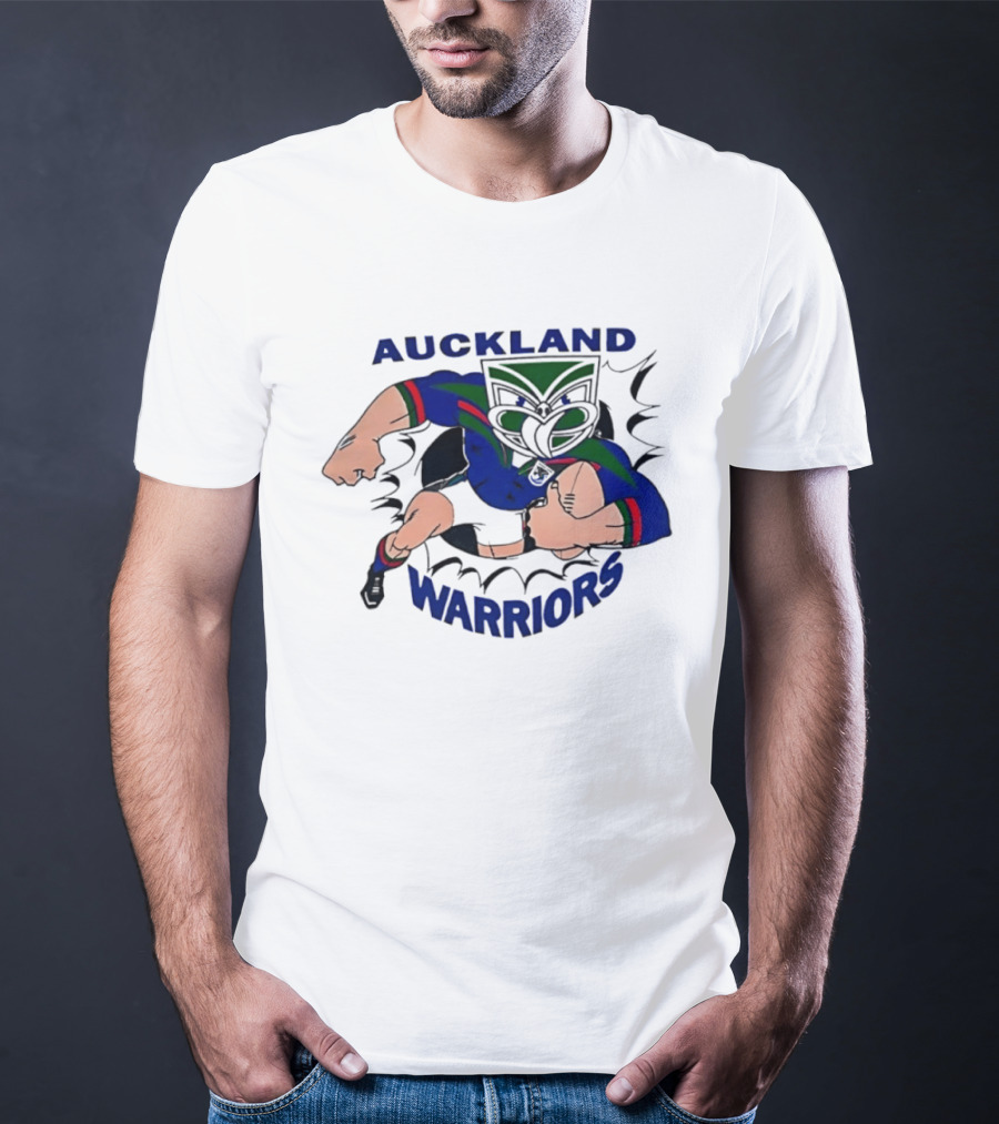 Auckland Warriors Rugby League Team Powerful Mascot Action T-Shirt