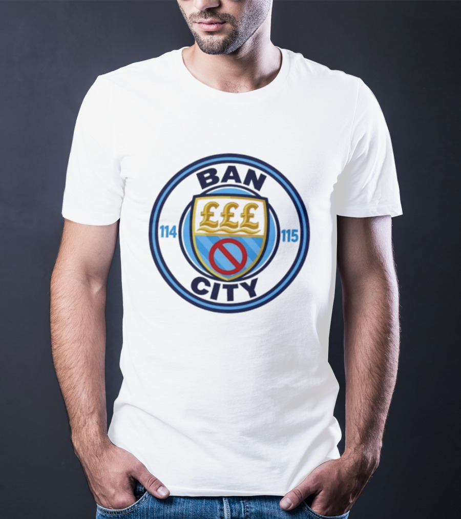 Ban City 114 115 Football Club Premier League Logo Pound Symbol Circle T-Shirt
