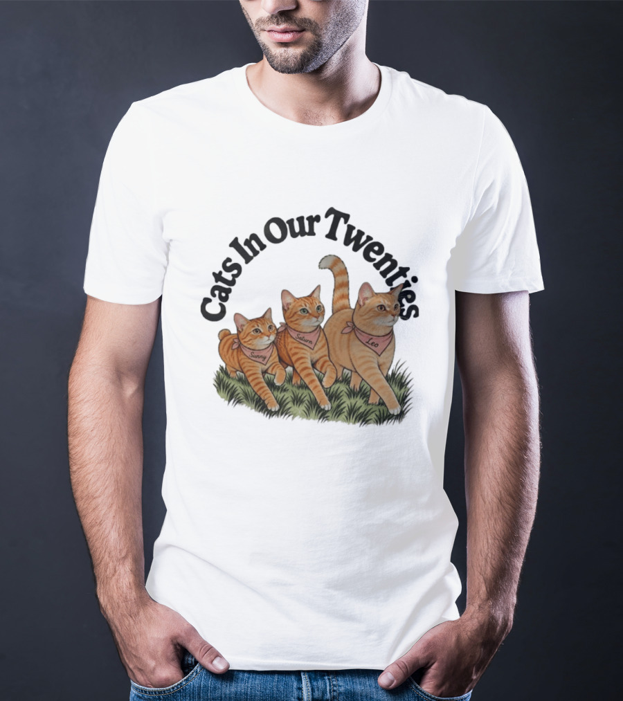 Cats In Our Twenties Sunny Saturn Leo Trio T-Shirt