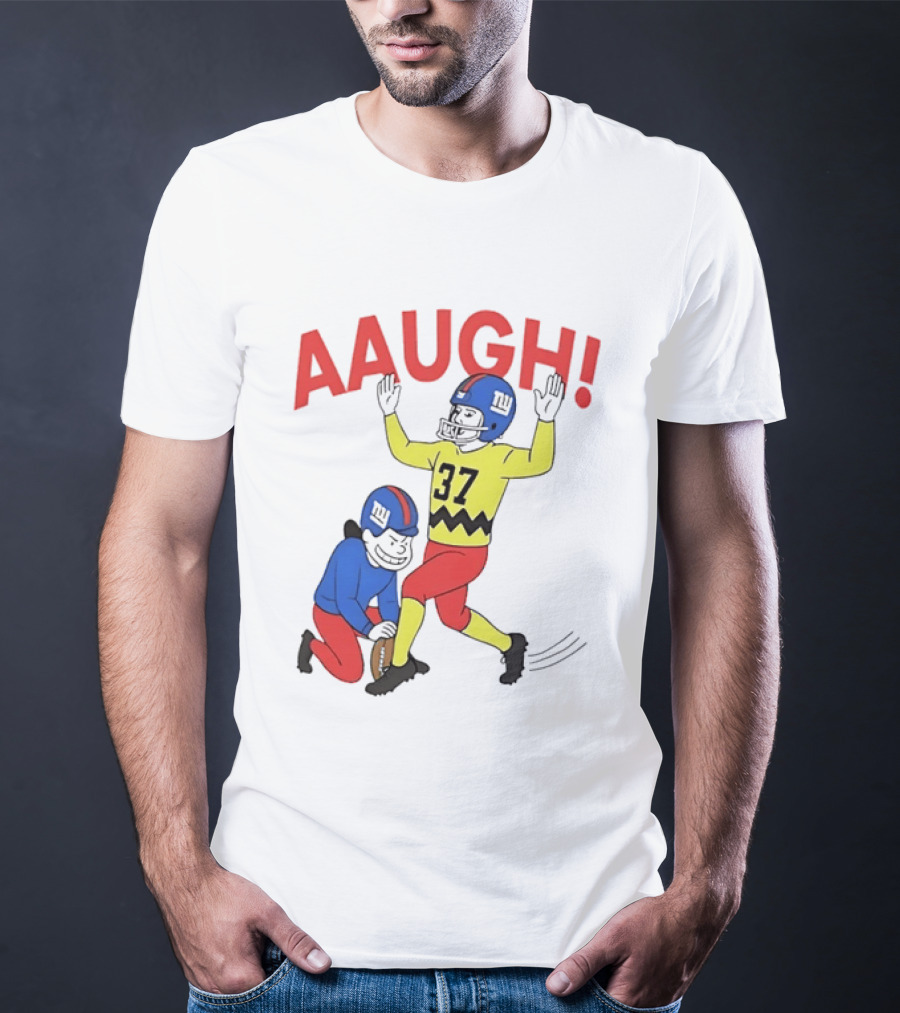 Charlie Brown New York Giants AAUGH Football 37 Peanuts Comic T-Shirt