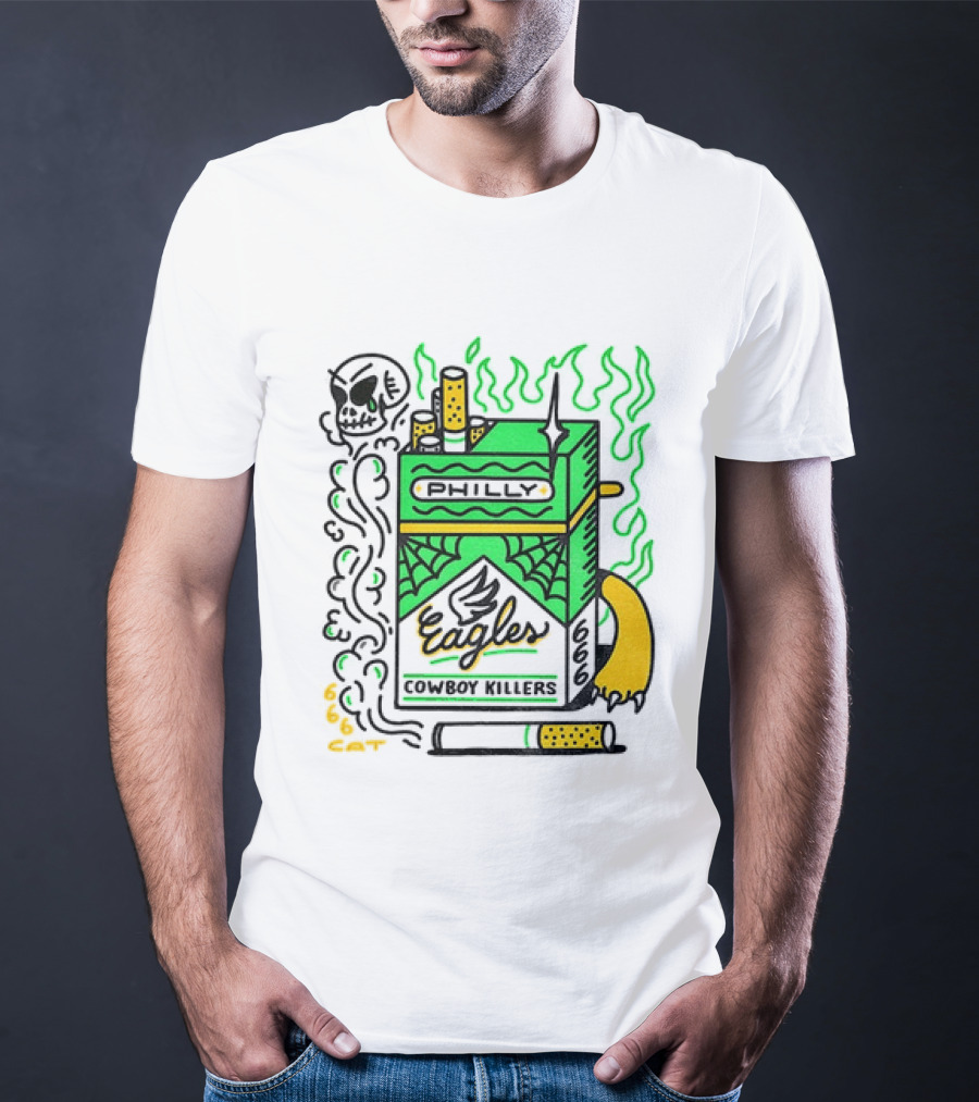 Philly Eagles Cowboy Killers 666 Cigarette Pack T-Shirt