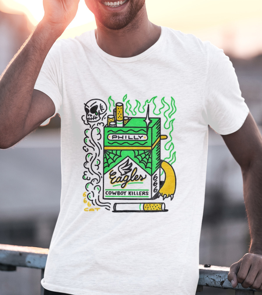 Philly Eagles Cowboy Killers 666 Cigarette Pack T-Shirt