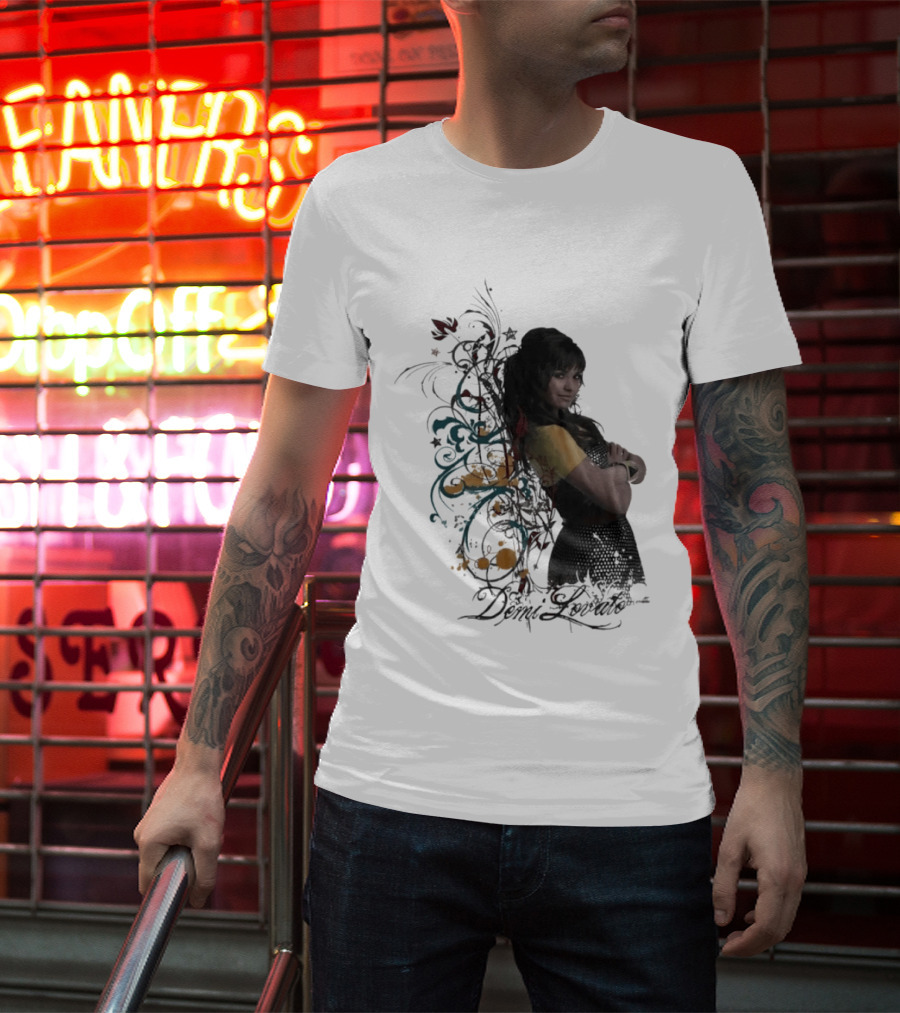 Demi Lovato Floral Music Artist Vibrant Pop Star T-Shirt