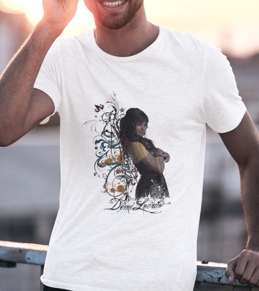 Demi Lovato Floral Music Artist Vibrant Pop Star T-Shirt