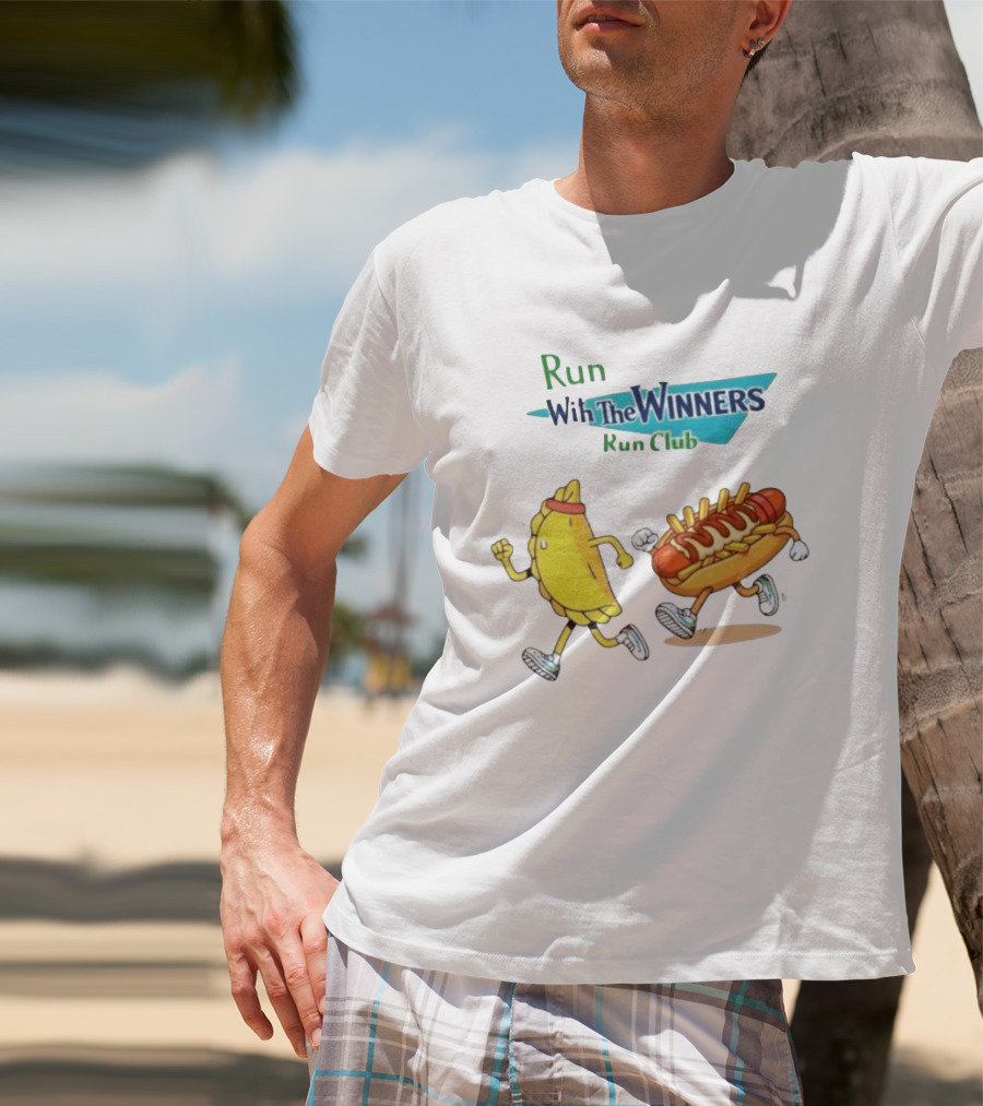 Run With The Winners Run Club Empanada And Hot Dog Race T-Shirt