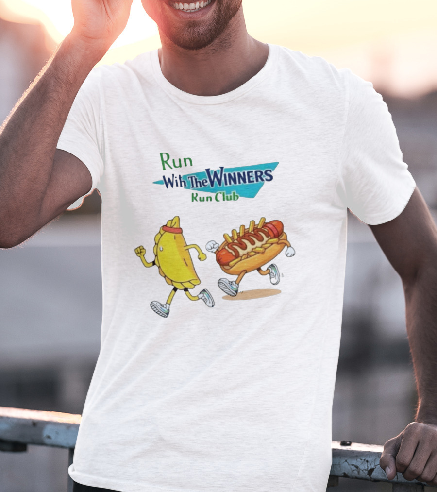 Run With The Winners Run Club Empanada And Hot Dog Race T-Shirt