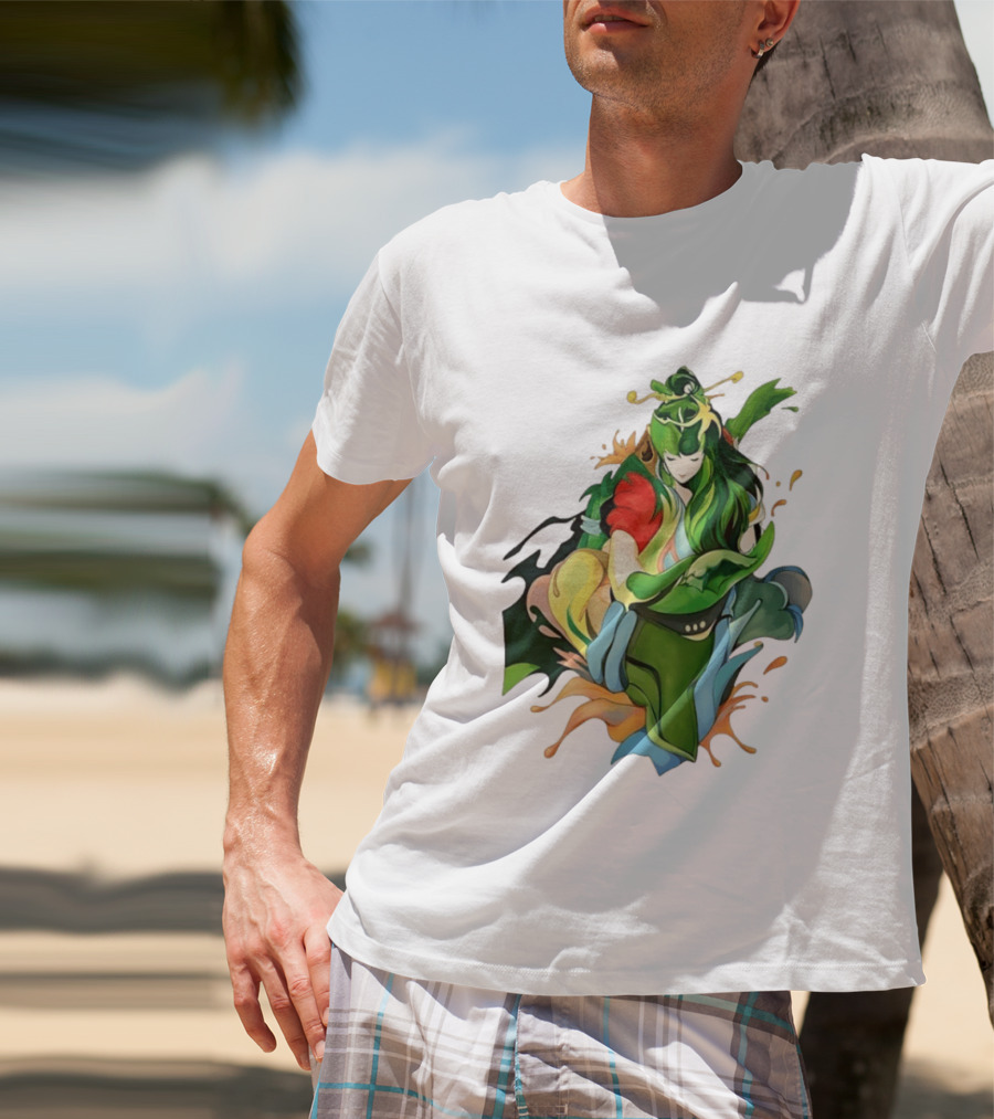 Shun Of Andromeda Saint Seiya Anime Character Art Green And Red T-Shirt