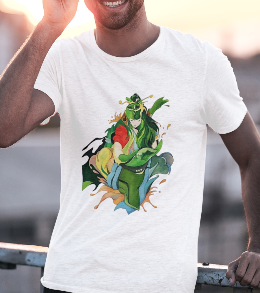 Shun Of Andromeda Saint Seiya Anime Character Art Green And Red T-Shirt
