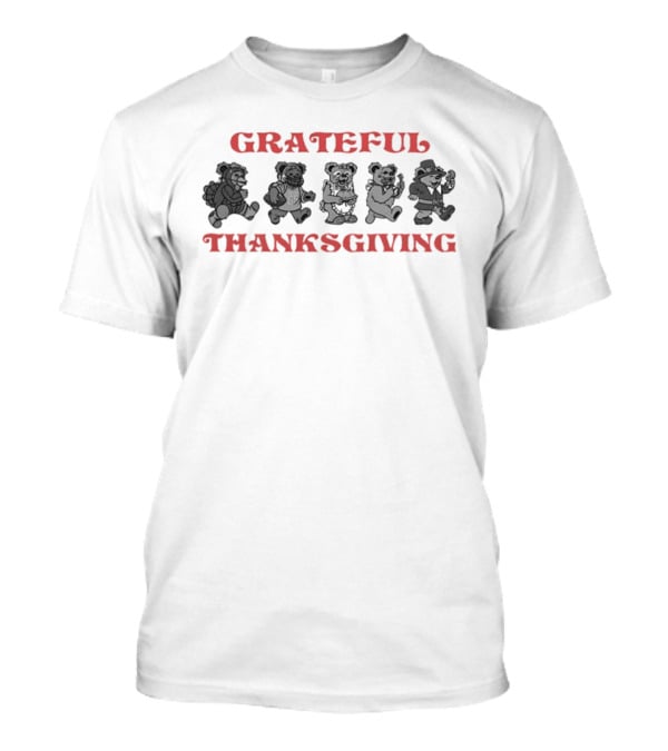 Grateful Thanksgiving Dancing Bears Rock Band Celebration T-Shirt