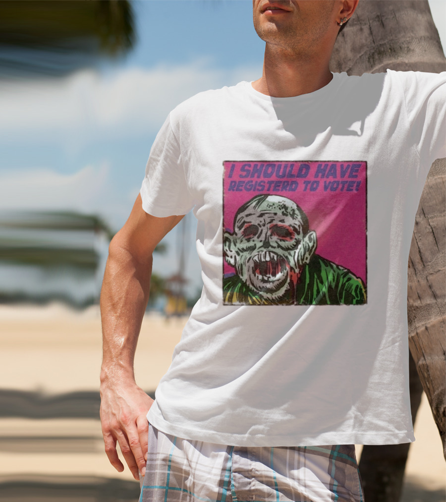Zombie Meme I Should Have Registered To Vote תובבש Uteזחגרט Zombiebo T-Shirt