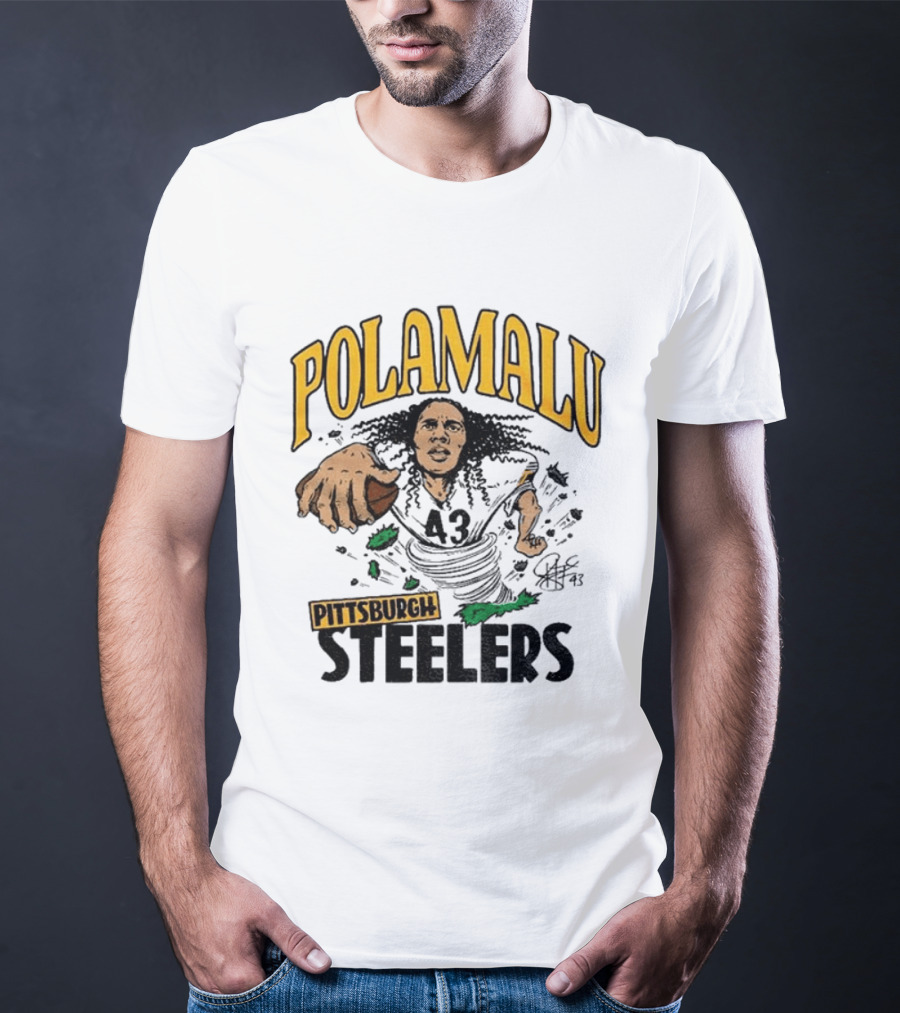 Polamalu Pittsburgh Steelers Caricature Player Number 43 T-Shirt