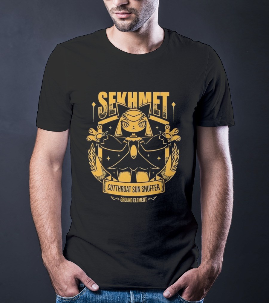 Sekhmet Cutthroat Sun Snuffer Ground Element Magic Cat Warrior T-Shirt