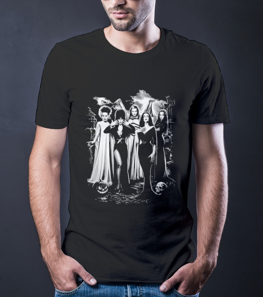 Bride Of Frankenstein Lily Munster Morticia Addams Vampira Gothic Horror T-Shirt