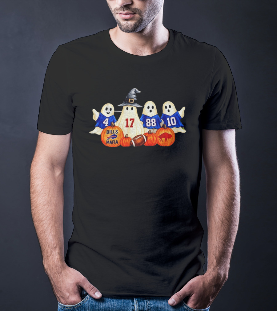 Buffalo Bills Mafia Halloween Ghosts Football 4 17 88 10 T-Shirt