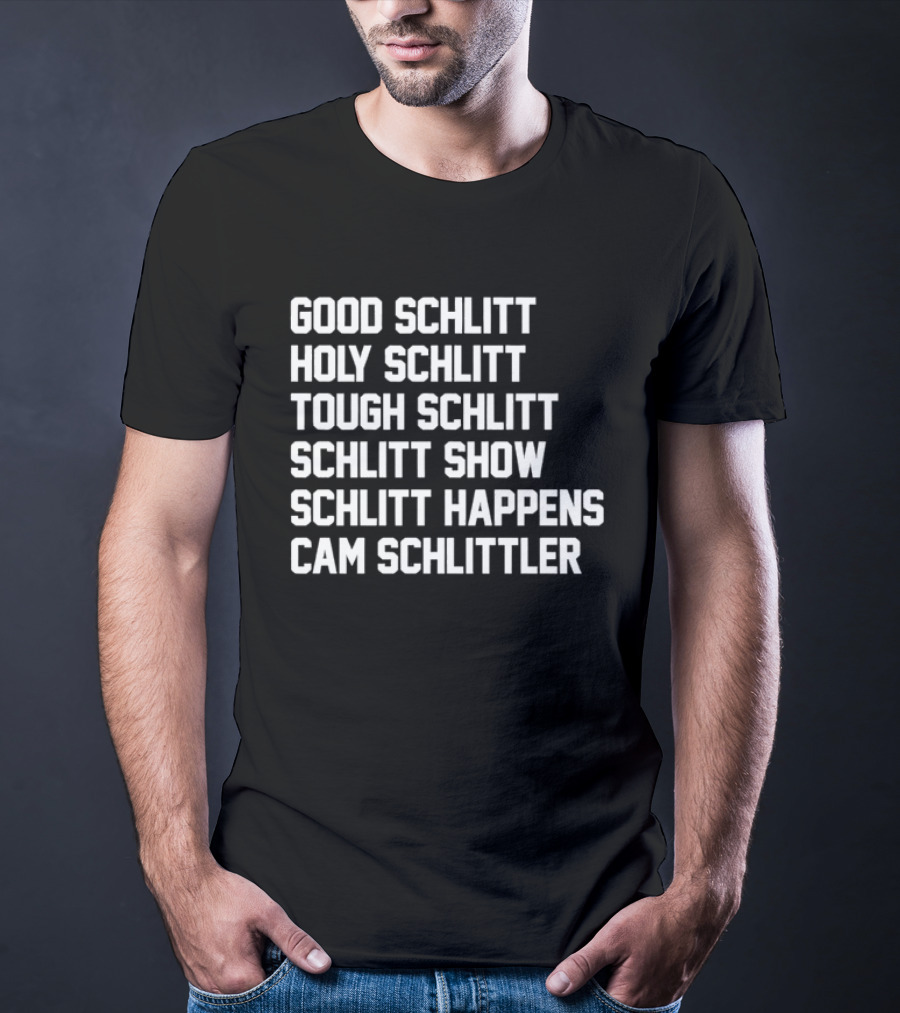 Good Schlitt Holy Schlitt Tough Schlitt Cam Schlittler Yankees MLB Block Lettering T-Shirt