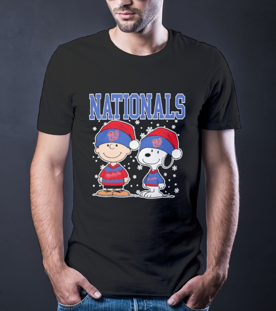 Charlie Brown Snoopy Nationals Christmas Snowflakes T-Shirt