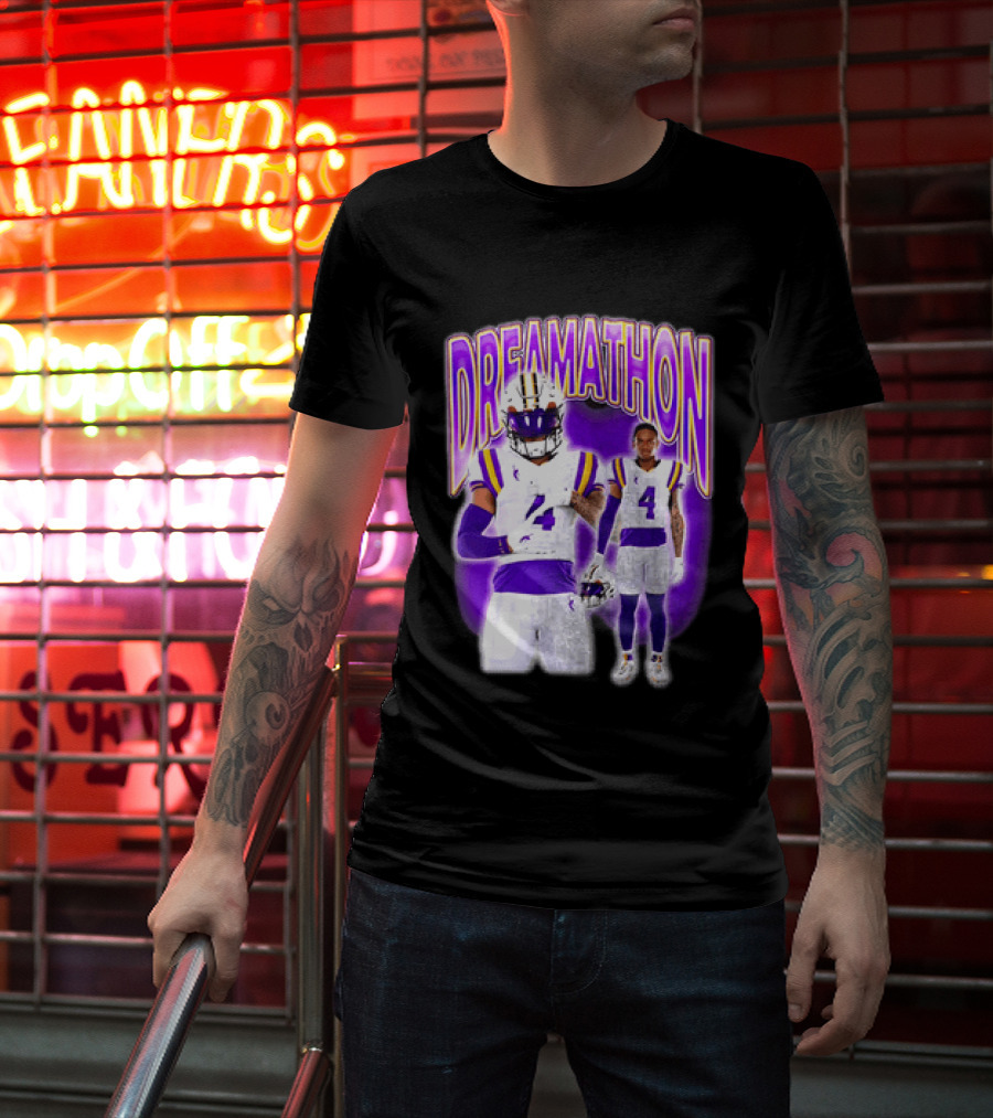LSU Tigers Dreamathon Gotta Geaux To Work 2 Football 2 Sided T-Shirt