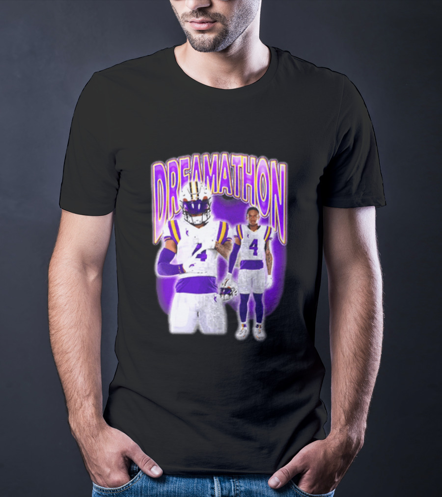 LSU Tigers Dreamathon Gotta Geaux To Work 2 Football 2 Sided T-Shirt