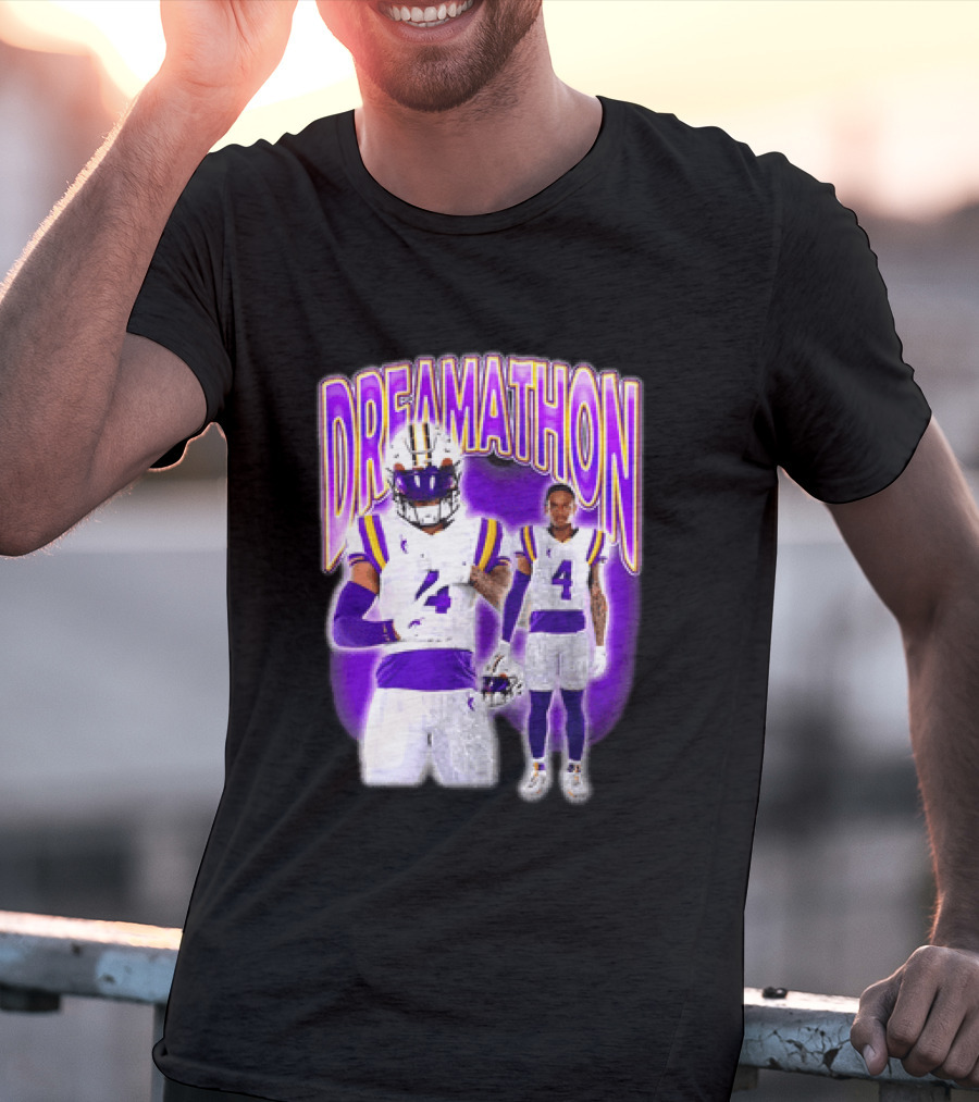 LSU Tigers Dreamathon Gotta Geaux To Work 2 Football 2 Sided T-Shirt