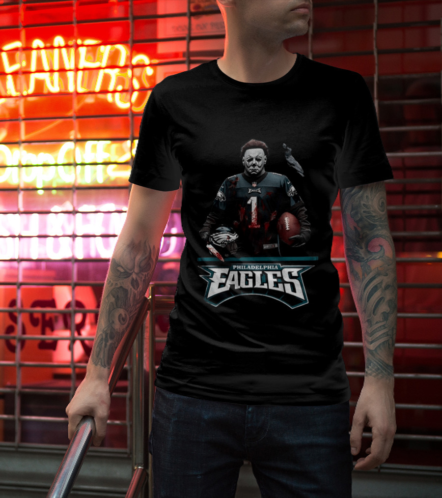 Philadelphia Eagles Michael Myers Halloween 2026 Football Horror T-Shirt