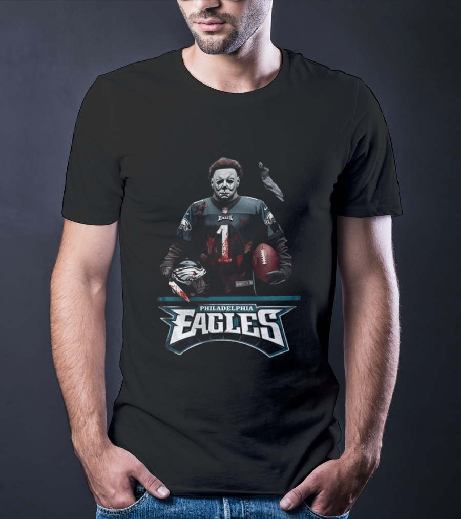 Philadelphia Eagles Michael Myers Halloween 2026 Football Horror T-Shirt