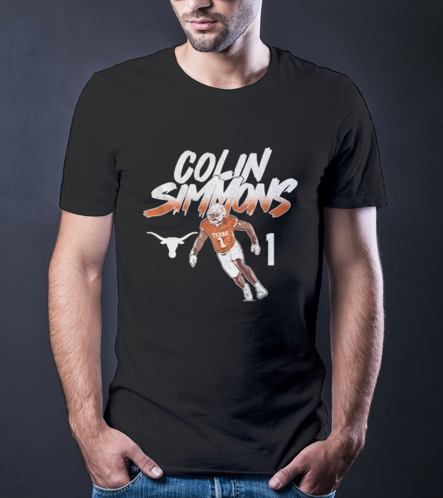 Texas Longhorns Football Colin Simmons Number 1 Pose T-Shirt