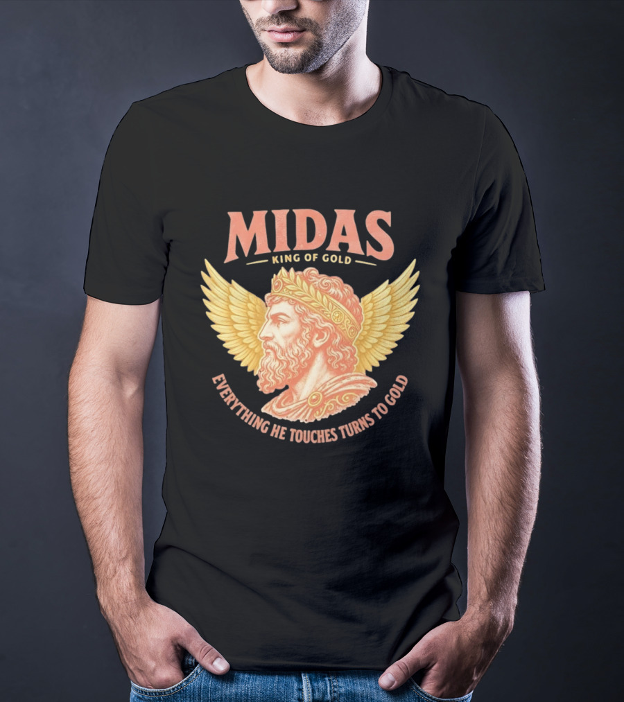 Midas King Of Gold Everything He Touches Turns To Gold Winged Crown Classic Greek Mythology T-Shirt