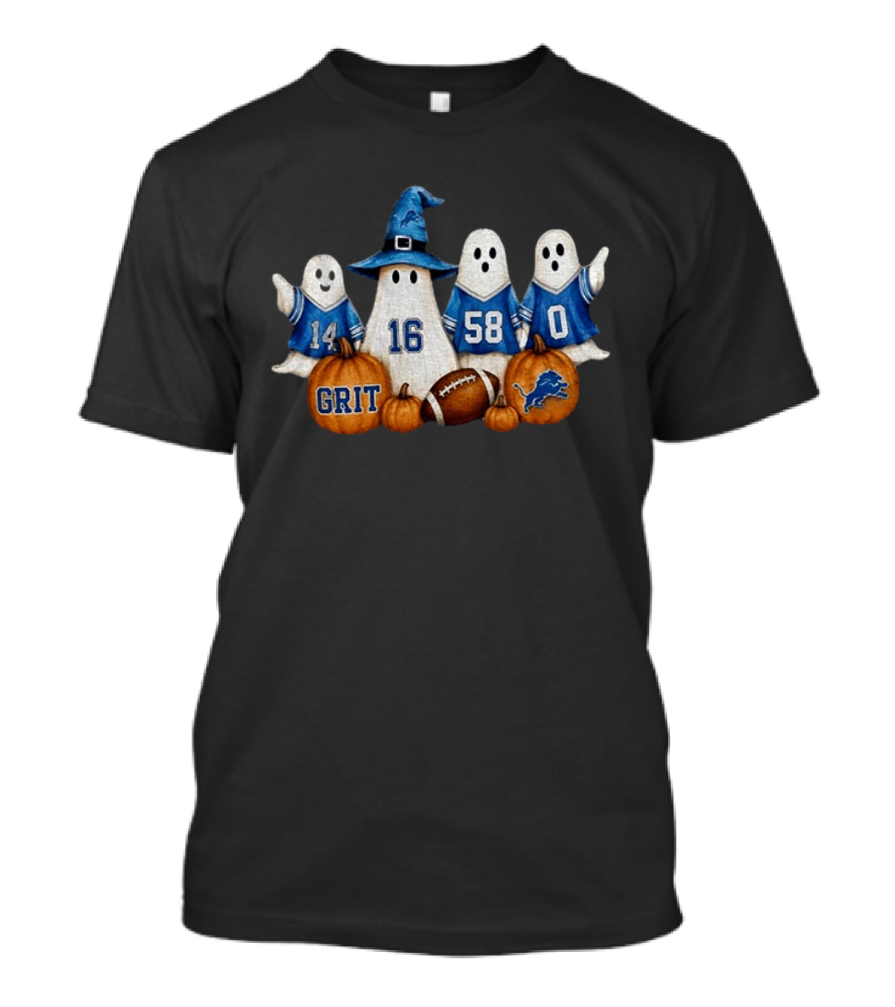 Detroit Lions Halloween Ghost Grit Football 2026 T-Shirt