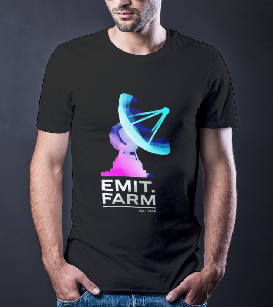 Emit Farm Est 2024 Satellite Dish Radio Telescope Science T-Shirt