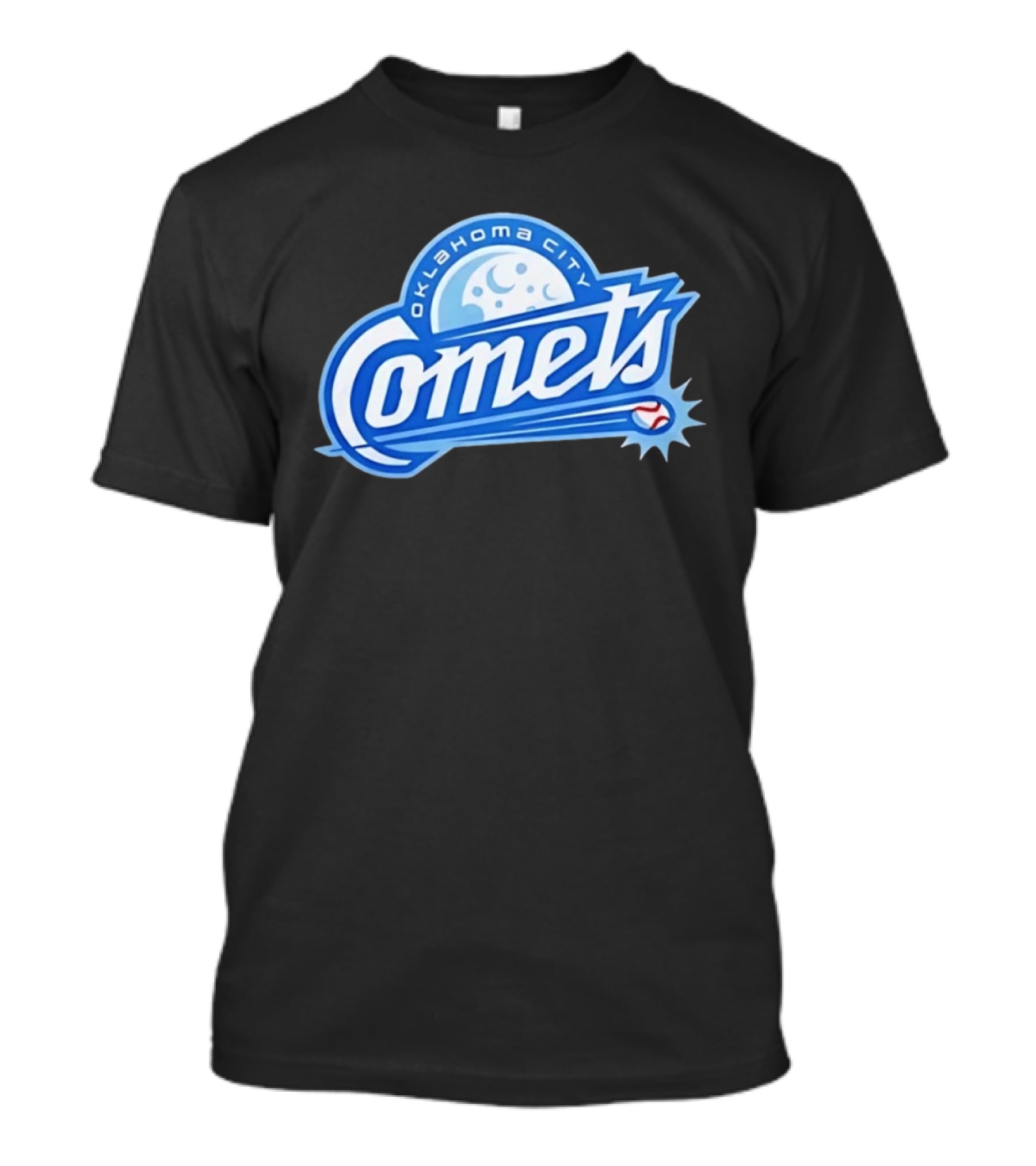 Oklahoma City Comets Baseball Team Moon And Star Baseball T-Shirt