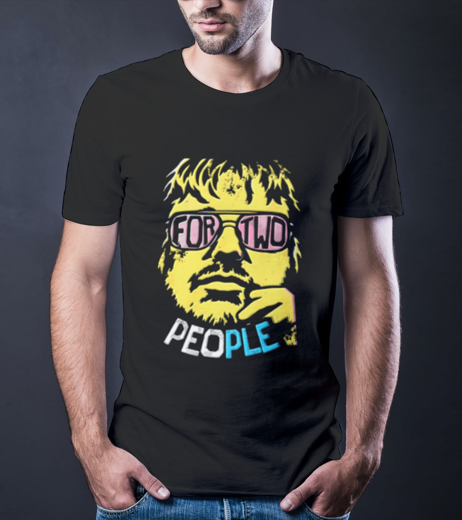 FOR TWO PEOPLE Man Wearing Sunglasses Chin Resting T-Shirt