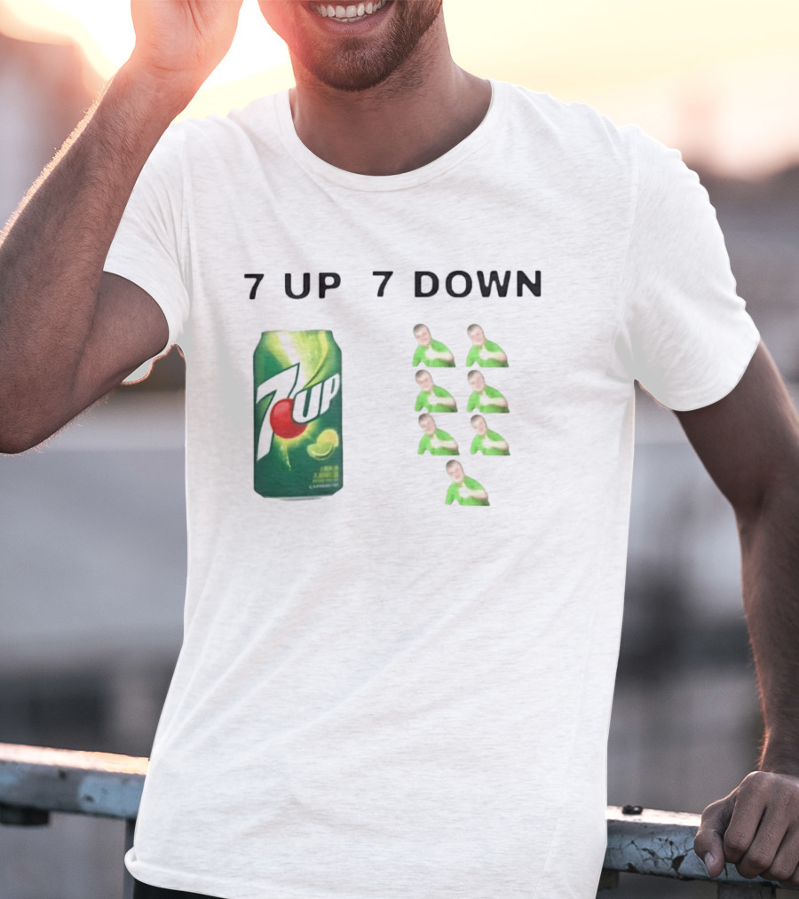 7 Up 7 Down Meme Soda Can With Seven Thumbs Up T-Shirt