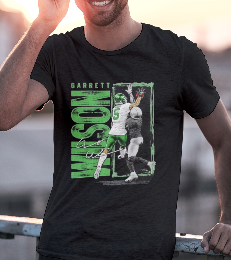 Garrett Wilson New York Jets Football Duo 5 Autograph Wilson Player Image T-Shirt