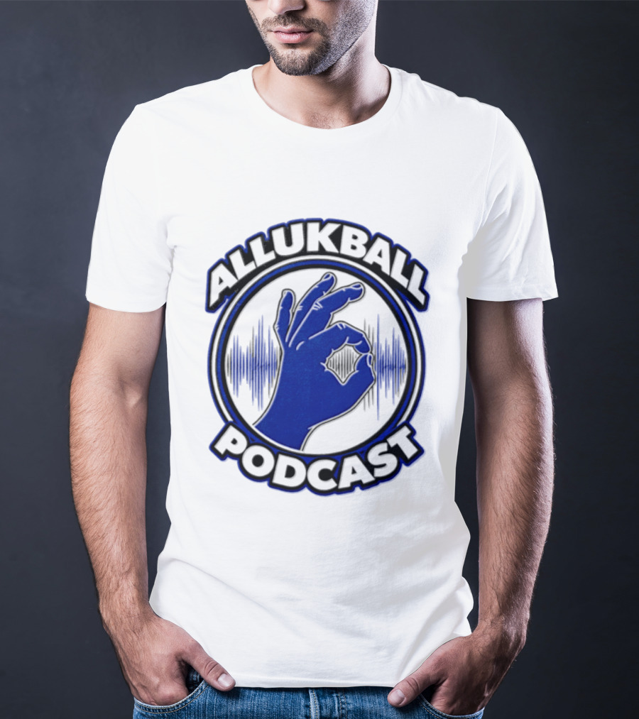 Allukball Podcast Logo Hand Gesture With Sound Waves T-Shirt