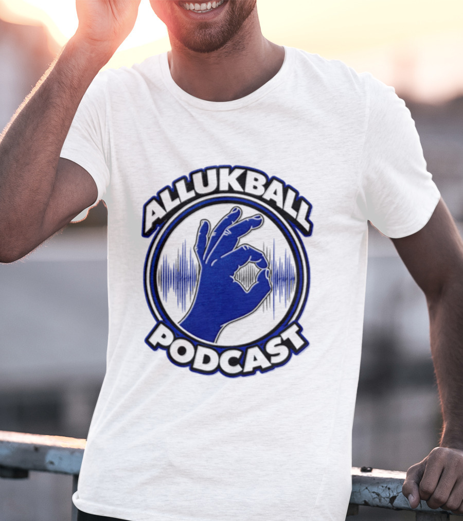 Allukball Podcast Logo Hand Gesture With Sound Waves T-Shirt