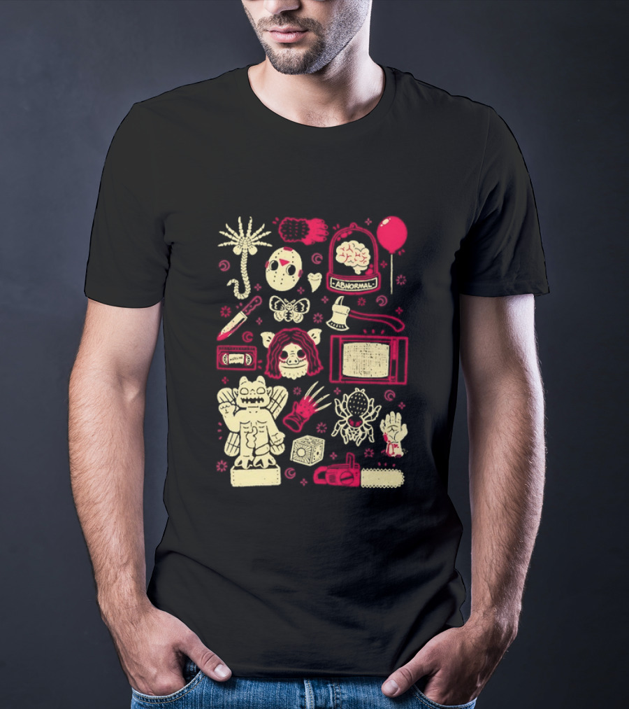 Horror Movie Slasher Mask Chainsaw Creepy Halloween T-Shirt