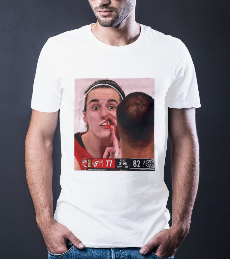 Caitlin Clark Injured Mouth Indiana Basketball Game Score 77 82 Fourth Quarter T-Shirt